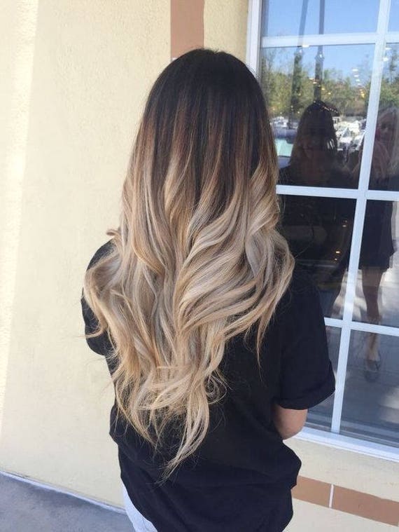 Handmade Bleached Tips, Ombre Hair Extensions, Human Hair, Colored