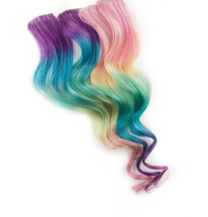 Hair Weave Wide Tracks Pink Hair Pastel Rainbow Ombr\u00e9 Clip in Hair Extensions prism hair Tape in hair Ombre Hair Extensions