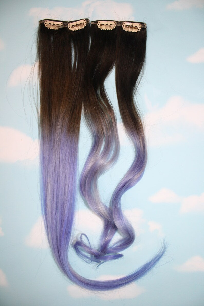 Purple Dip Dyed Hair Extensions For Hair 2022 Etsy