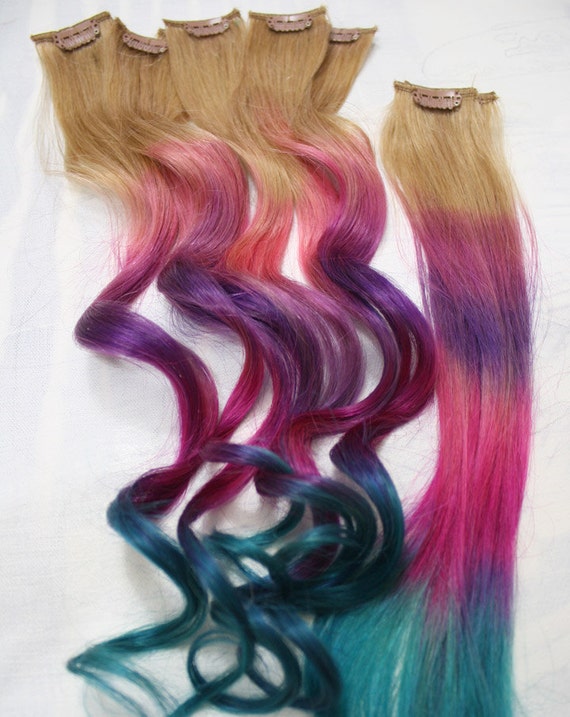 Festival Hair Tie Dye Hair Tips Dirty Blonde Human Etsy