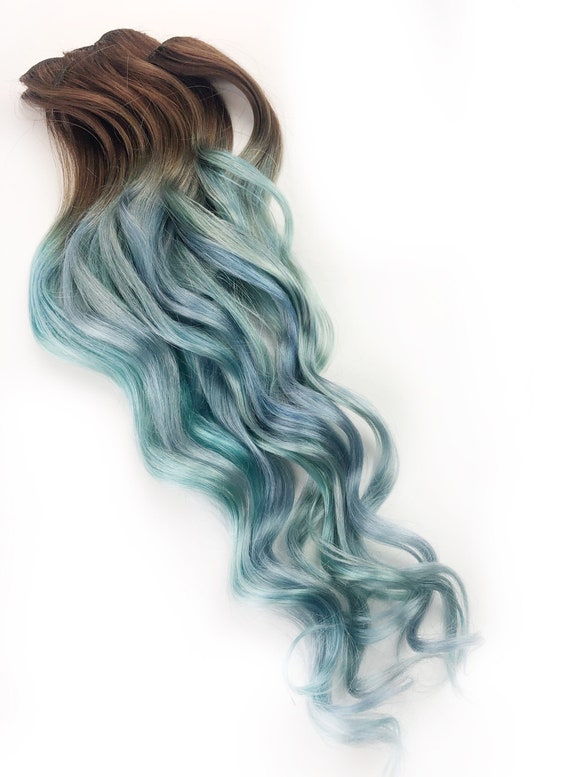 Light Blue Hair Extensions, Cool Icy Blue Grey Hair, Pastel Blue Hair  Wefts, Bundles, Clip Ins, Tape in Hair 20-22 Inches Long 