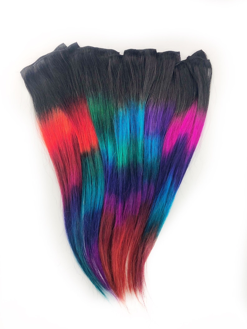 Gem prism rainbow extensions prism hair clip extensions Etsy