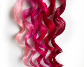 16 inch Remy Human Hair Extensions Red Pink Ombre Rainbow Dark Brown Root Amazon.com : RUNATURE Hot Pink I Tip Hair Extensions Human  main image 2