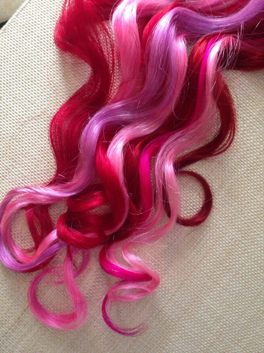 Pink and Red Hair Extensions Lovevalentines Day Burning - Etsy Pink and Red Hair Extensions Lovevalentines Day Burning - Etsy