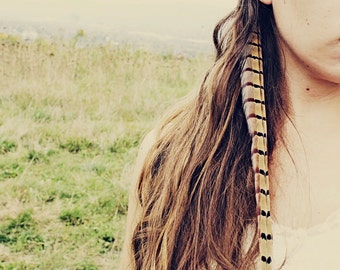 Handmade Extra Long Pheasant Feather Extension Hair Clip, 12 inches long, feather symbolism