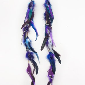 Long Leather Tribal Feather Earrings, 17-19 inches, Beaded Suede Leather Aztec Feather Earrings-Feather Symbolism image 9