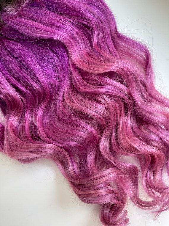 Mauve Purple, Rose Gold Hair Extensions, Clip in Pastel Hair  display picture 3
