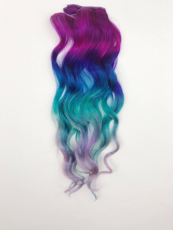 Gem Under Lights Blues Turquoise Ombre Hair Extensions Clip Etsy