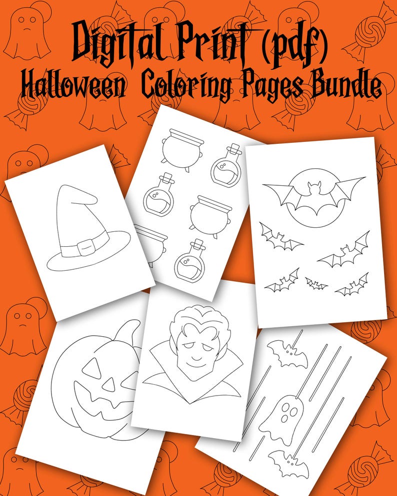 Halloween Coloring Pages Bundle - 20 Sheet - Etsy