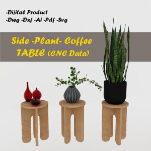 DIY Side Table - Wooden Stool - Plant Table - CNC Data- Laser Cutting