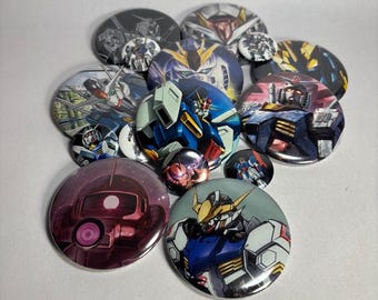 Botões, pins jumbo e de 1 polegada da Gundam Comic Con