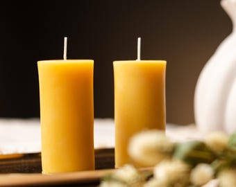 2-pack pelarljus av rent bivax, handgjort naturligt honungsljus, heminredning