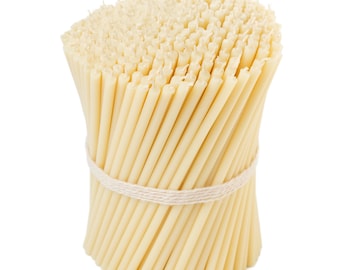 Ultra Slim White Beeswax Taper Candles, 6.3"x0.2"inch, Spell Ritual Candles, 25 Pack