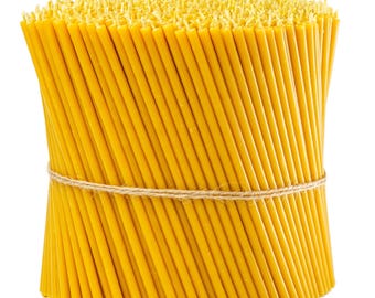 Candele coniche ultra sottili in pura cera d'api, 16 x 0,5 cm, candele rituali, confezione da 50