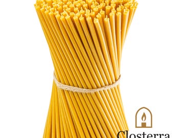 Candele coniche in cera d'api, ultra sottili e lunghe, 26,4 cm x 0,7 cm, ideali per chiese e ortodosse, confezione da 100 pezzi.
