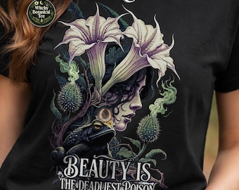 Datura Flower Shirt, Gothic Botanical Tee, Witchy Botanical Shirt, Dark Botanical Art, Poison Plant Gift