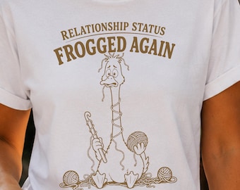 Funny Crochet Goose Shirt, Frogged Again Tee, Frogging Yarn Humor, Crocheter Gift, Yarn Project Lover, Crochet Life Tshirt