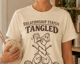 Gifts for Knitters, Relationship Status Tangled Shirt, Funny Knitting Shirt, Knitter Gift, Gift for Mom, Knitting Humor Tee.