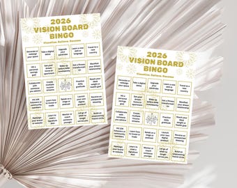 2026 Vision Board Bingo, New Year Goal Setting (Printable PDF)