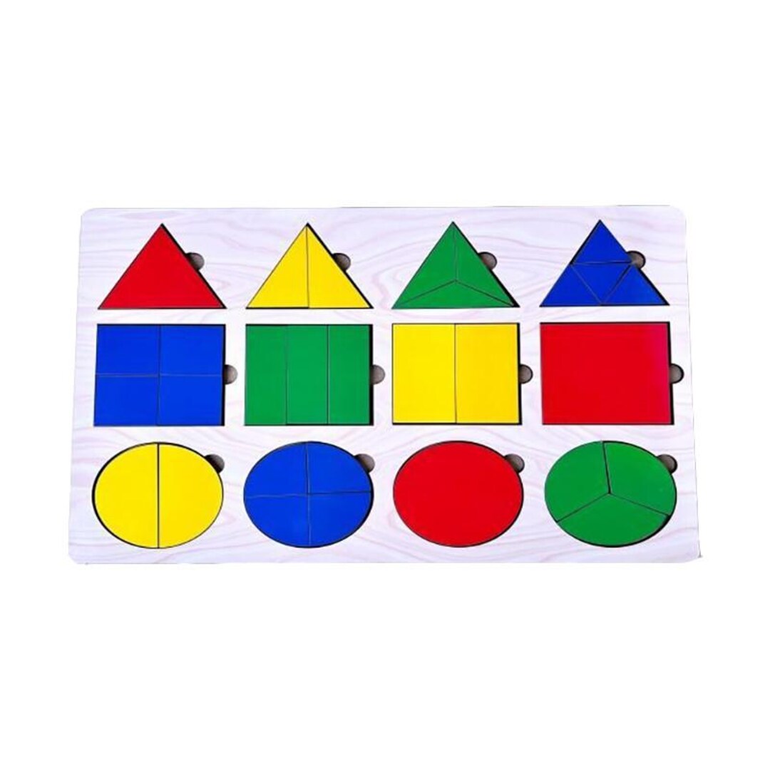 Wooden Shapes Puzzle Parts and Whole – Montessori Geometry Learning Toy ...