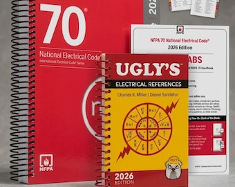 NFPA 70 2026 NEC Code Book + Ugly's Electrical Reference + Index Tabs | Reliure spirale