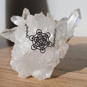 Bracciale regolabile in acciaio inossidabile con il cubo di Metatron.