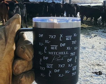 Custom Brand "Ranch Hand" Coffee Mug Tumbler -15oz - For Every Rancher In Your Life