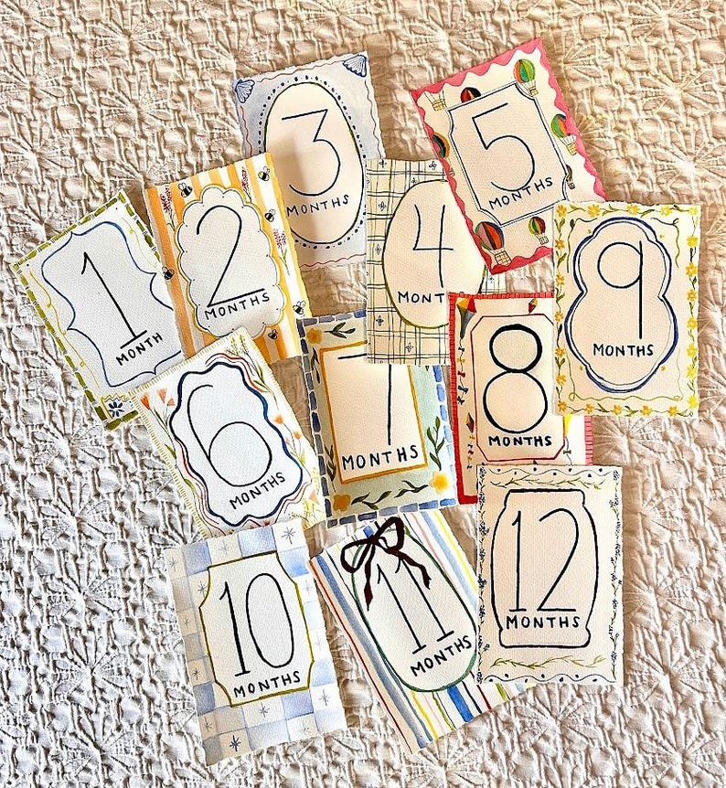Baby Month Milestone Cards - Etsy