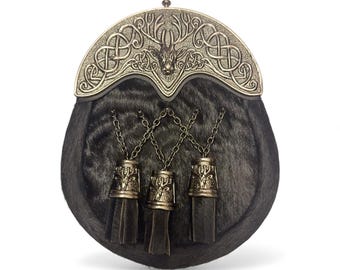 Schotse kilt jurk Sporran Stag Cantel Sporran Antiek Uniek