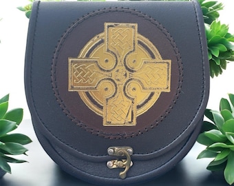 Black & Brown Sporran Traditional come with Chain and Belt