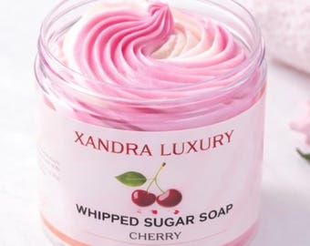 Jabón batido Glow / Aroma a piruleta de cereza, gel de ducha artesanal (226 g)