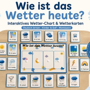 German Weather Game | 24 Educational Cards + Interactive Board | Vocabulary Learning | Montessori | Physical Product