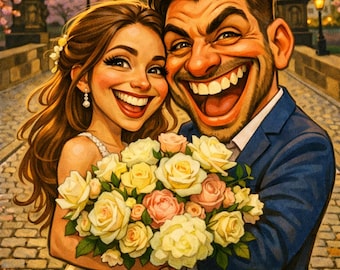 Caricature Digital Sketch Portrait From Photo, Custom Caricature, Personalized Drawing From Photo, Christmas Gift