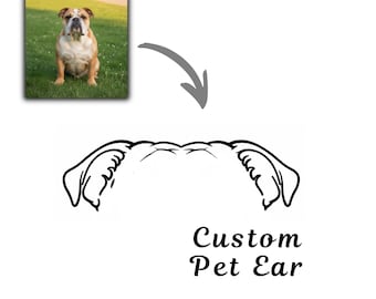 Custom Pet Ear Outline Drawing, Dog Ear Drawing, Pet Ear Tattoo Design, Cat Ear Drawing, Dog Outline, Cat Outline, DIGITAL file