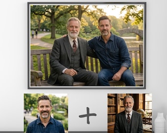 Add Deceased Loved One to Photo | Combine Separate Pictures | Custom Family Portrait from Different Photos | Personalized Photo Merge Gift