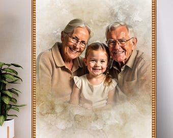 Custom Memorial Portrait - Add deceased loved one - Personalized Memorial Gift