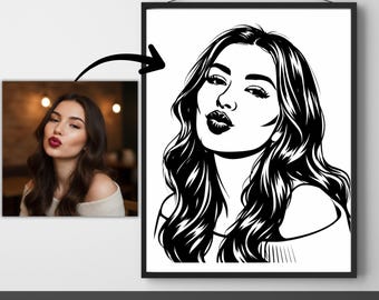 Custom Digital Portrait, Photo to SVG | Turn Your Picture into a Vector Design SVG for Cricut, Laser Cutting or Print | jpg to svg, png