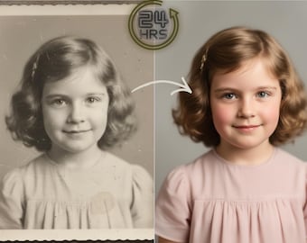 Same-Day Photo Restoration & Colorization Service, Improve Photo Quality and Damage Repair (Digital Service)