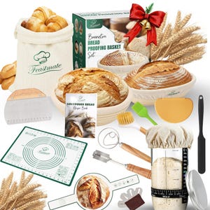 Sourdough Starter Kit | Bread Lame, Rattan Basket, Jar - Mothers Day, Kitchen Decor, Bakers Gift image 2