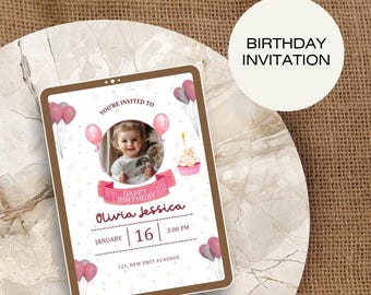 Birthday Invitation Template | Editable Birthday Invite | Printable Party Invitation | Digital Download