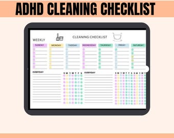 ADHD Cleaning Planner | Daily, Weekly Chore Chart (PDF)