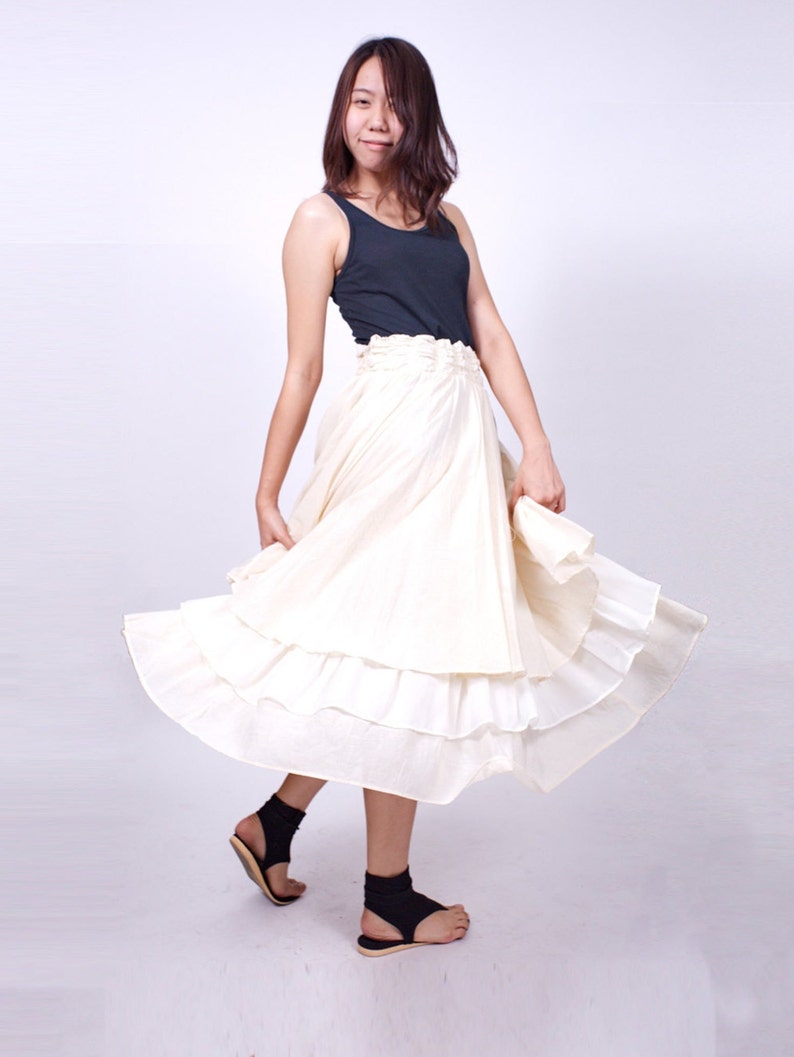 Ruffle Layers Skirt in Off White Layered Skirt Ruffle Skirt image 0