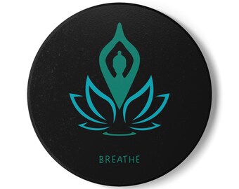 Sottobicchiere Lotus Breathe / Sottobicchiere Zen Lotus per yoga e meditazione / Decorazione da tavolo per la consapevolezza / Sottobicchiere per bevande spirituale minimalista