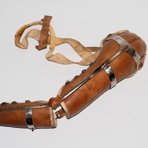 Extremely rare vintage german womens 1959 leather arm brace orthosis  leather and steel steampunk