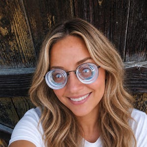 Occhiali da vista Steampunk rari, super spessi e resistenti, di medie dimensioni, per miopi, modello GOC unisex, stile cubetto di ghiaccio, per giochi di ruolo e collezionismo -25 dpt