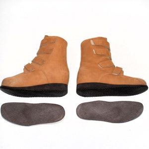 Heavy bulky stiff orthopedic shoes boots polio clubfoot steampunk