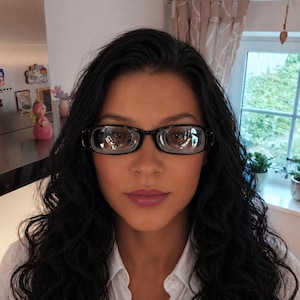 Steampunk rare super strong icecube extremely thick myopic womens  "vamp style" eyeglasses roleplay collectors item -40 dpt