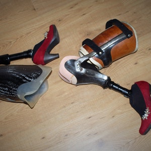 Vintage rare pair of womens prosthetic leg double leg amputee high heels