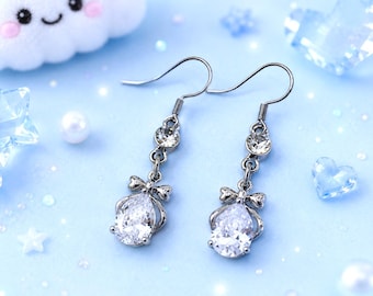 Kawaii Earrings Hearts and Bows Gift Jewelry for Teen Girls and Women