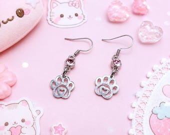 Kawaii Paw Print Earrings Gift Jewelry for Teen Girls and Women